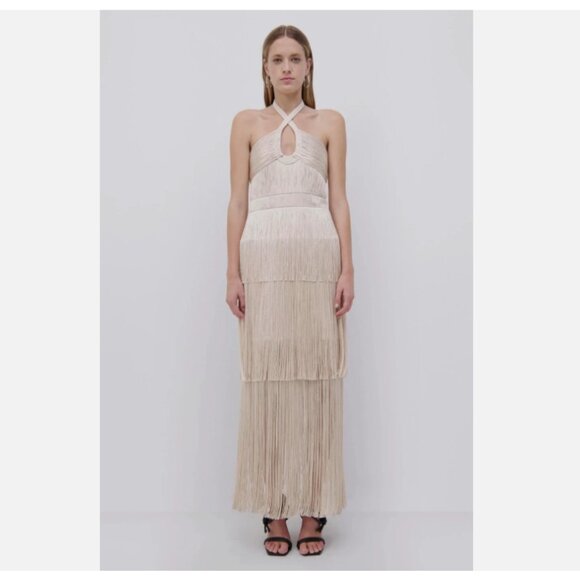 Jonathan Simkhai Cream Fringe Maxi Dress - Picture 3 of 16